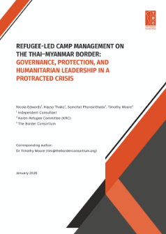 Refugee-led camp management on the Thai-Myanmar border: governance, protection, and humanitarian leadership in a protracted crisis.